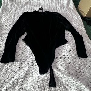 Black velvet bodysuit
